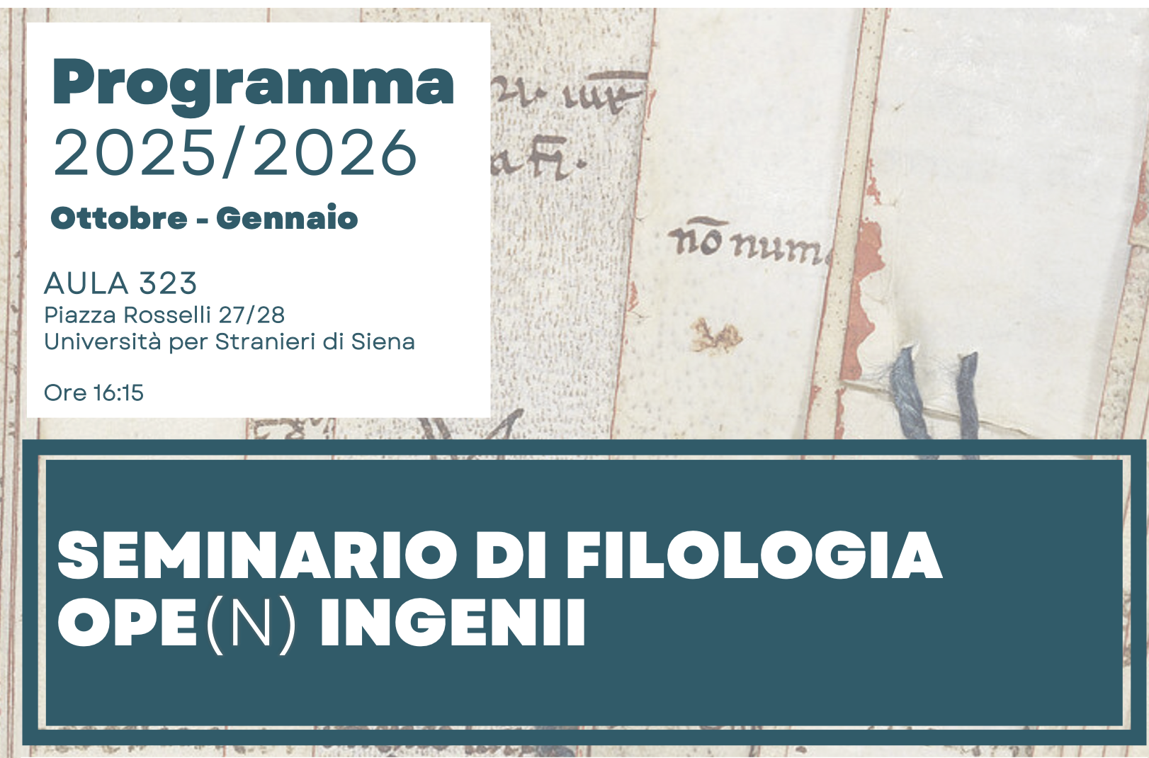 Seminario di Filologia &quot;Ope(n) ingenii&quot;
